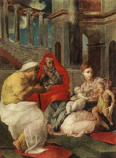 Francesco Primaticcio The Holy Family with Sts Elisabeth and John the Baptist Germany oil painting art
